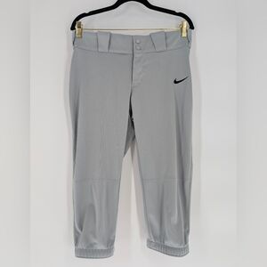 Nike Gray Athletic Capris with Tapered‎ Fit Baseball Sport Pants Sz M